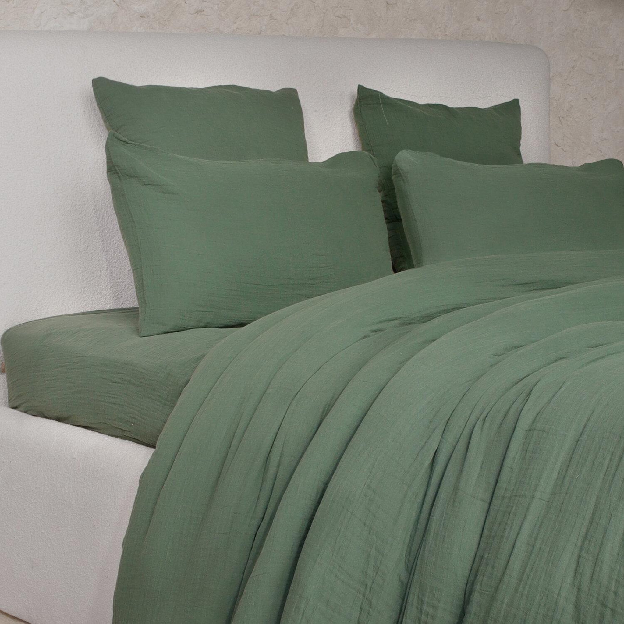 Voir la diapositive 2 : Les Ateliers du Linge Parure de couette 100% gaze de coton lavé