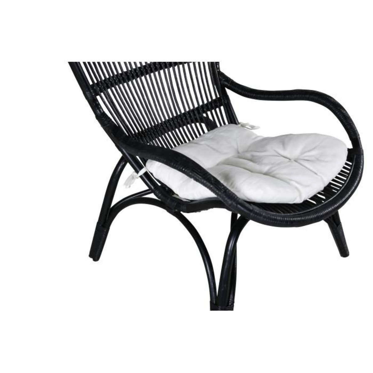 Paris Prix Fauteuil de Jardin & Repose-Pieds  Ella  98cm Noir
