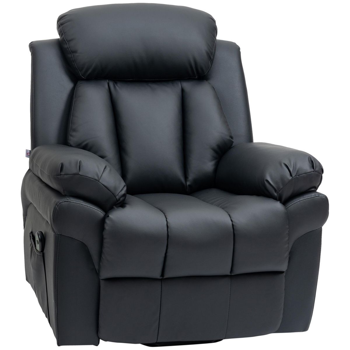 HOMCOM Fauteuil releveur inclinable avec repose-pied ajustable - fauteuil de relaxation électrique - revêtement synthétique noir