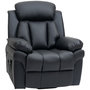 Voir la diapositive 4 : HOMCOM Fauteuil releveur inclinable avec repose-pied ajustable - fauteuil de relaxation électrique - revêtement synthétique noir
