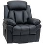 Voir la diapositive 4 : HOMCOM Fauteuil releveur inclinable avec repose-pied ajustable - fauteuil de relaxation électrique - revêtement synthétique noir