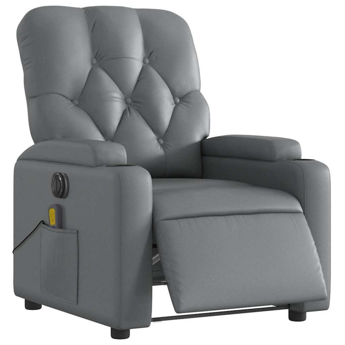 VIDAXL Fauteuil de massage inclinable electrique gris similicuir