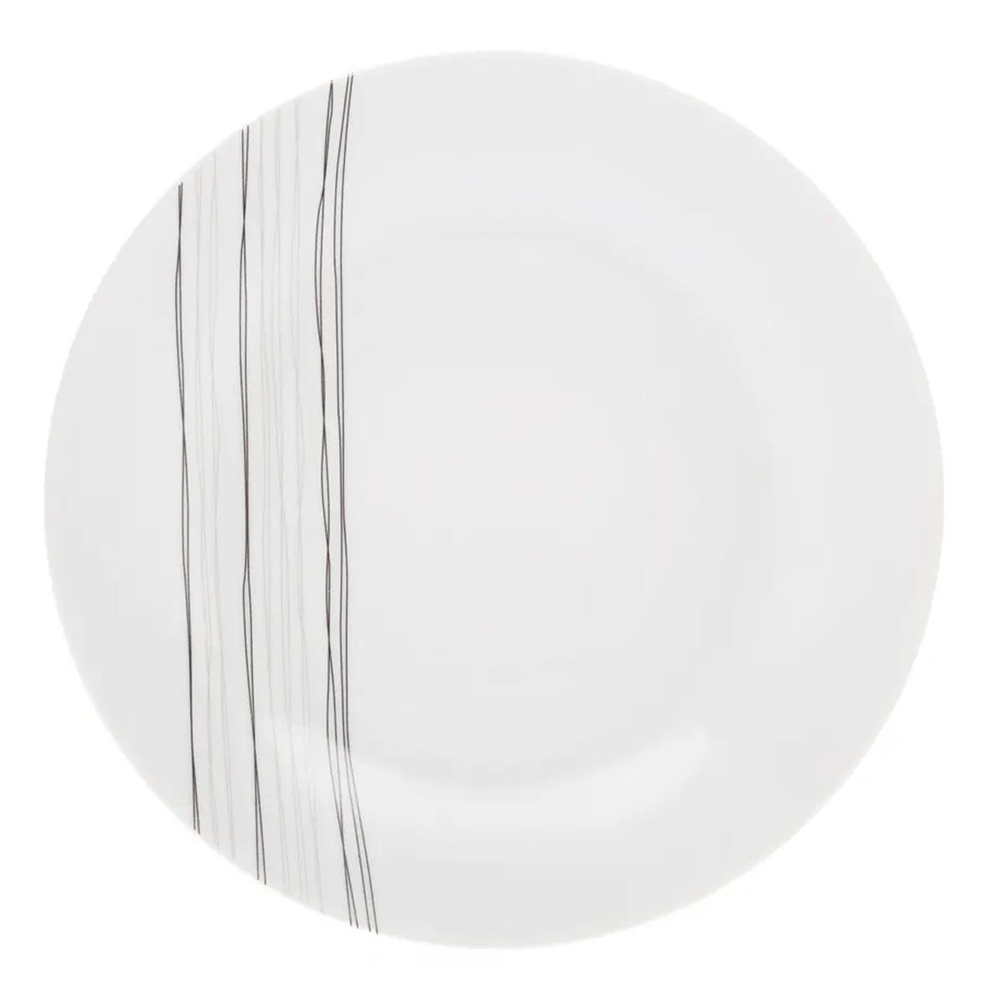 SECRET DE GOURMET Lot de 6 assiettes à dessert  lignes  19cm blanc