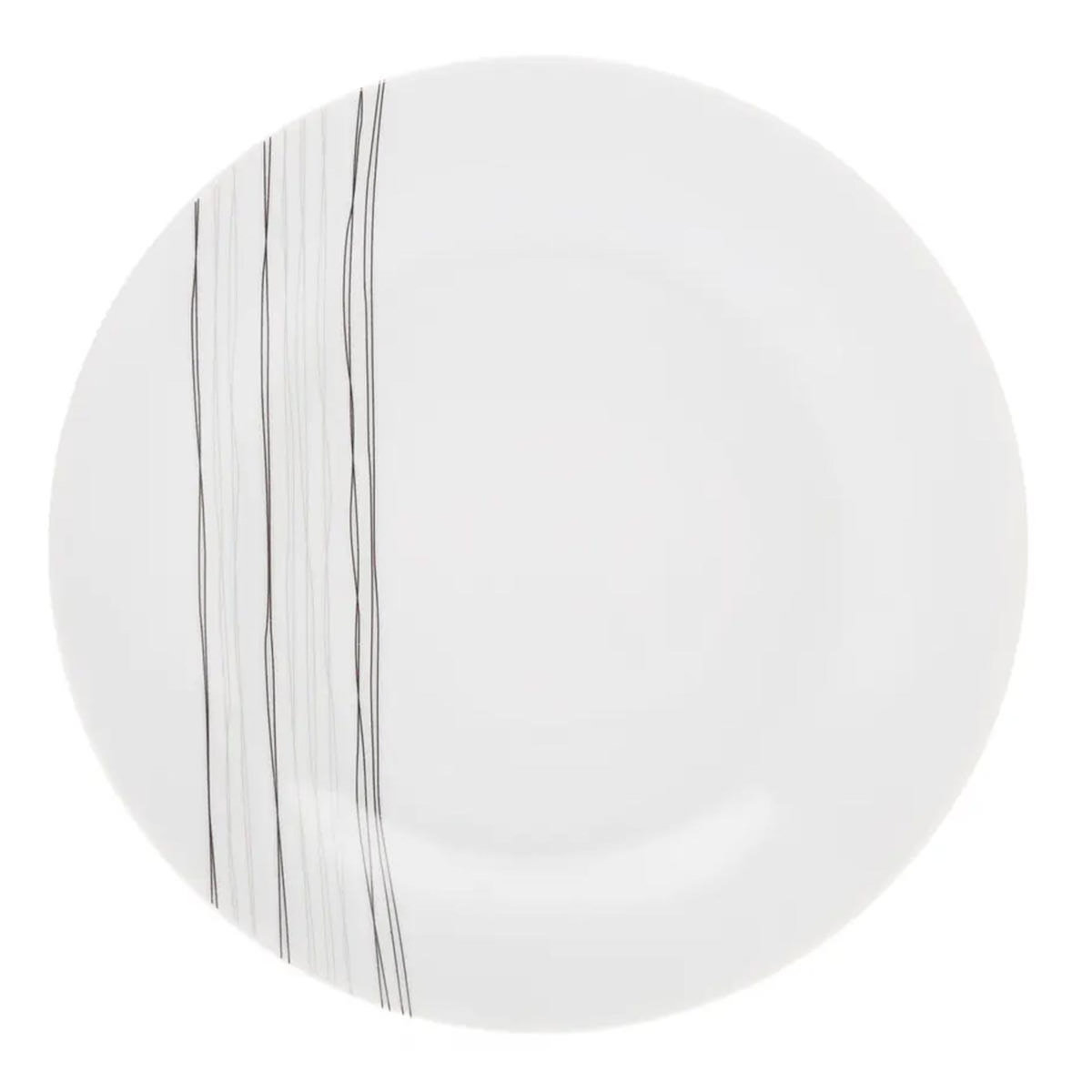 SECRET DE GOURMET Lot de 6 Assiettes à Dessert  Lignes  19cm Blanc