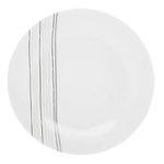 SECRET DE GOURMET Lot de 6 Assiettes à Dessert  Lignes  19cm Blanc