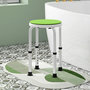 Voir la diapositive 2 : HOMCOM Tabouret de douche siège de douche - hauteur réglable, pivotant 360° - alu PP blanc vert
