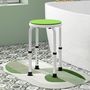 Voir la diapositive 2 : HOMCOM Tabouret de douche siège de douche - hauteur réglable, pivotant 360° - alu PP blanc vert