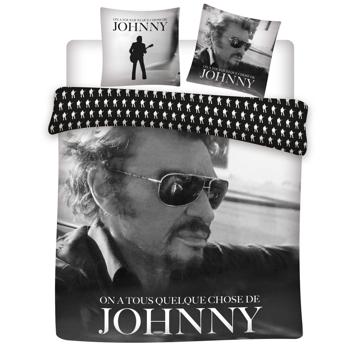 Parure housse de couette en coton JOHNNY HALLYDAY