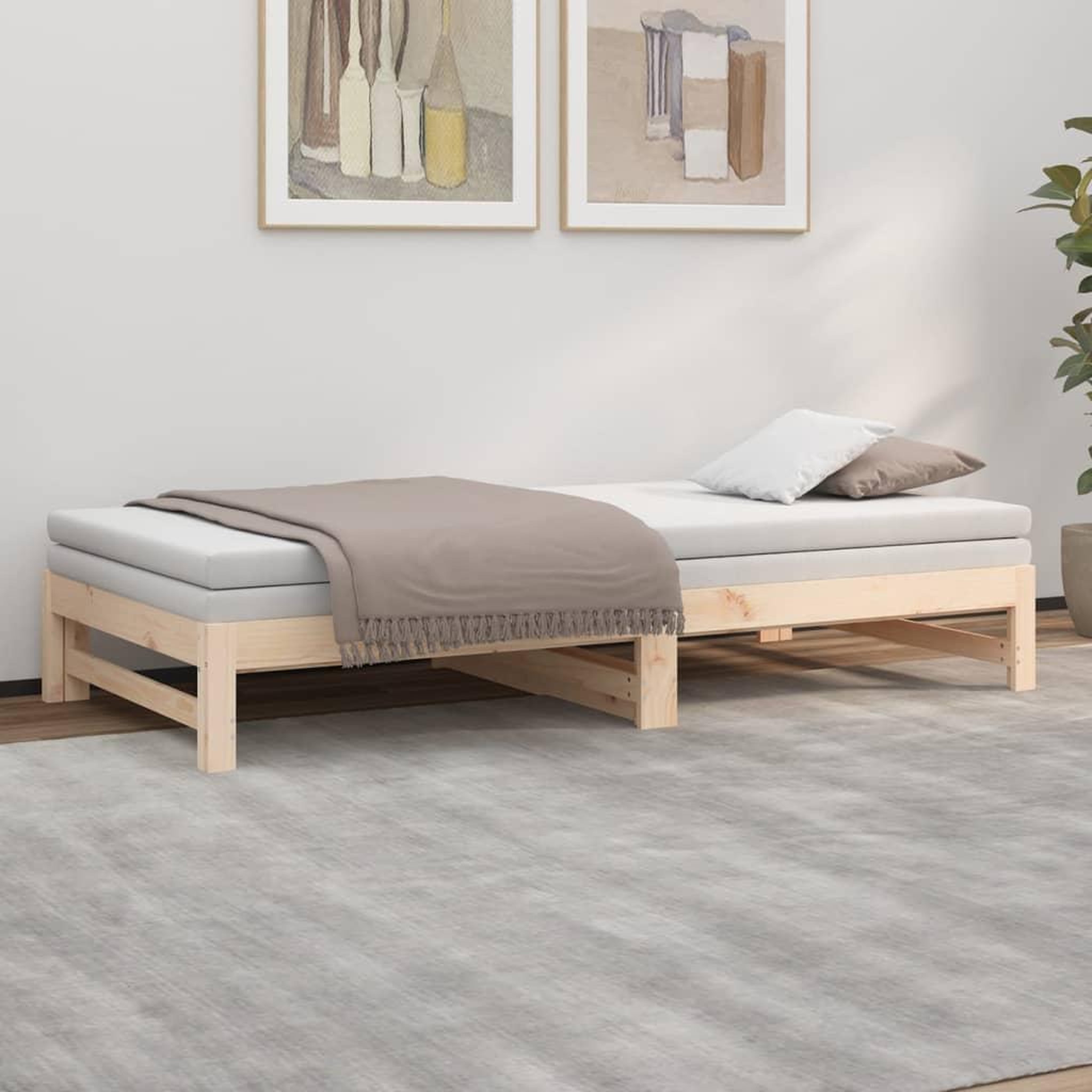 Voir la diapositive 4 : VIDAXL Lit coulissant sans matelas 2x(80x200) cm Bois de pin massif