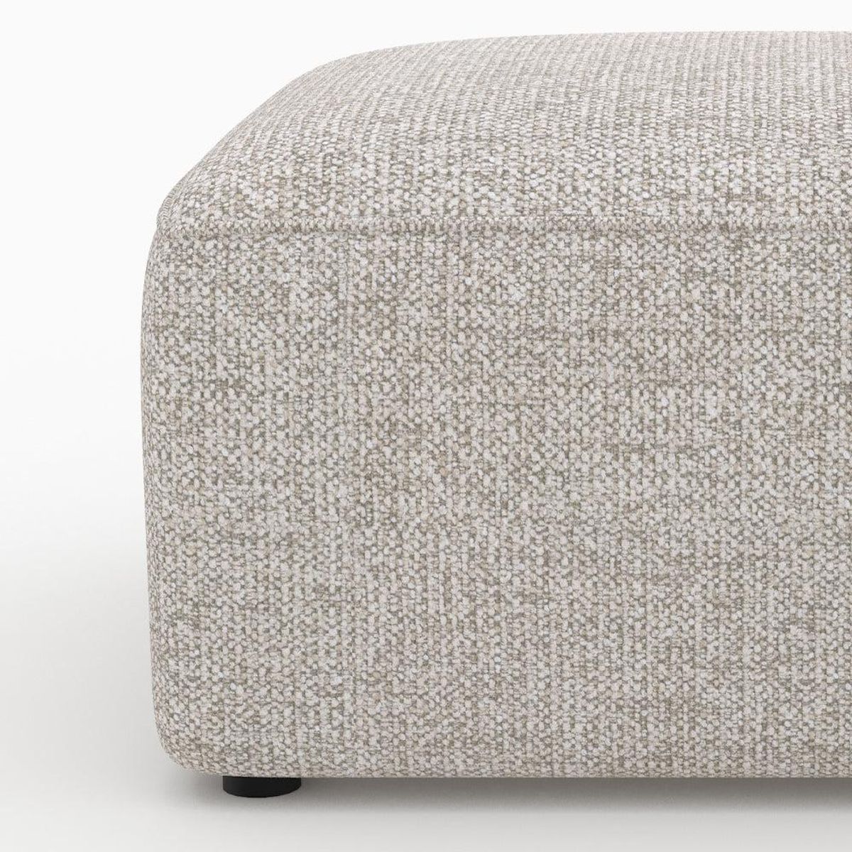 Rendez vous déco Pouf rectangulaire pour canapé modulable en tissu beige-Hestia