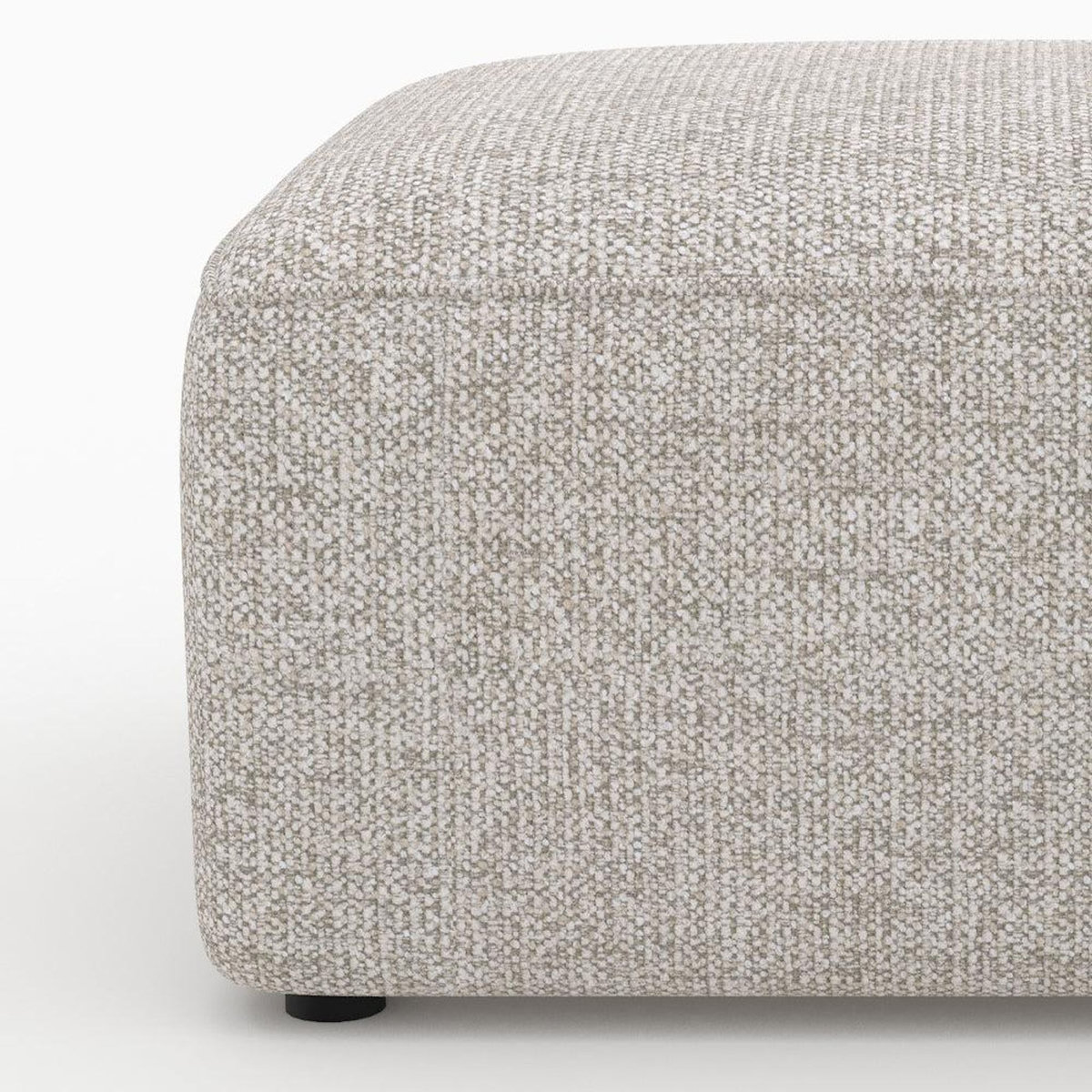 Rendez vous déco Pouf rectangulaire pour canapé modulable en tissu beige-Hestia