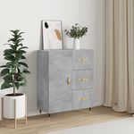 VIDAXL Buffet gris beton 69,5x34x90 cm bois d'ingenierie
