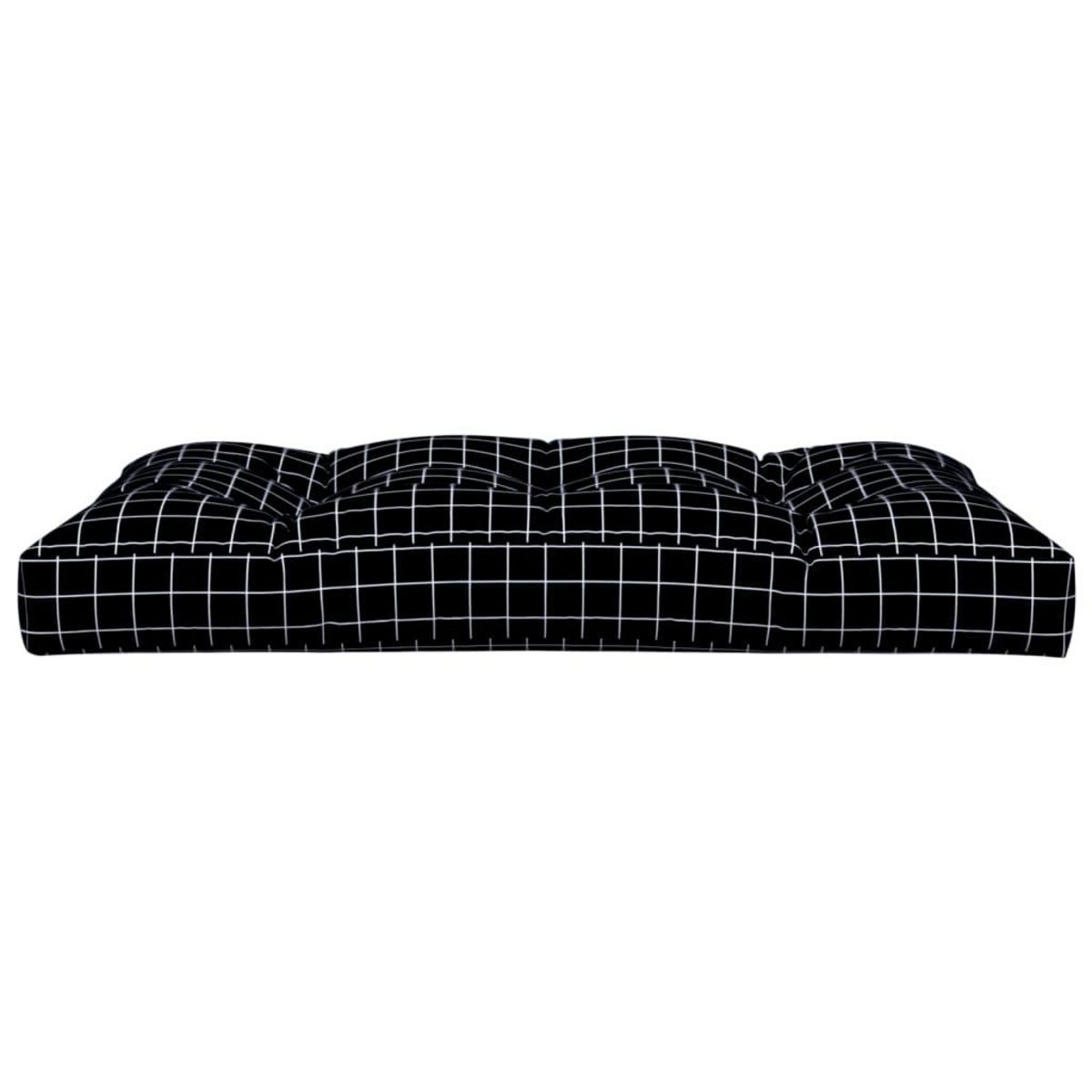 VIDAXL Coussin de palette motif a carreaux noir 120x80x12 cm tissu