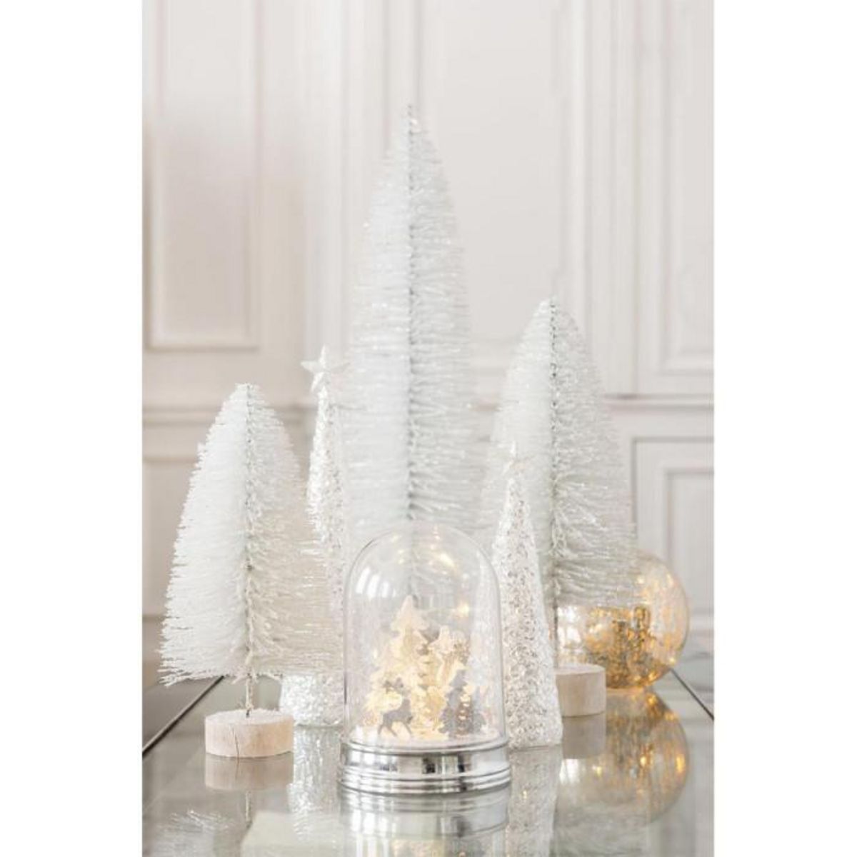 Paris Prix Décoration de Noël Led  Cône & Étoile  34cm Argent