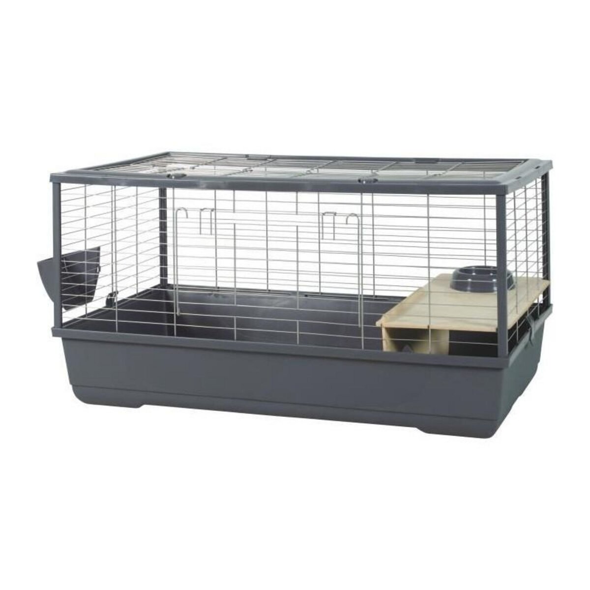 Zolux Cage rongeur - Zolux - Néolife Connect - Pour lapin et cochon d'inde - 101.5 x 54 x 51 cm - Gris