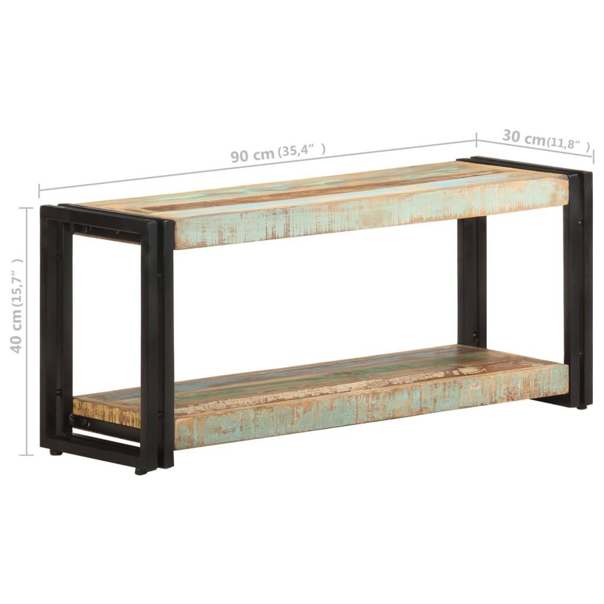 Voir la diapositive 6 : VIDAXL Meuble TV 90x30x40 cm Bois de recuperation massif