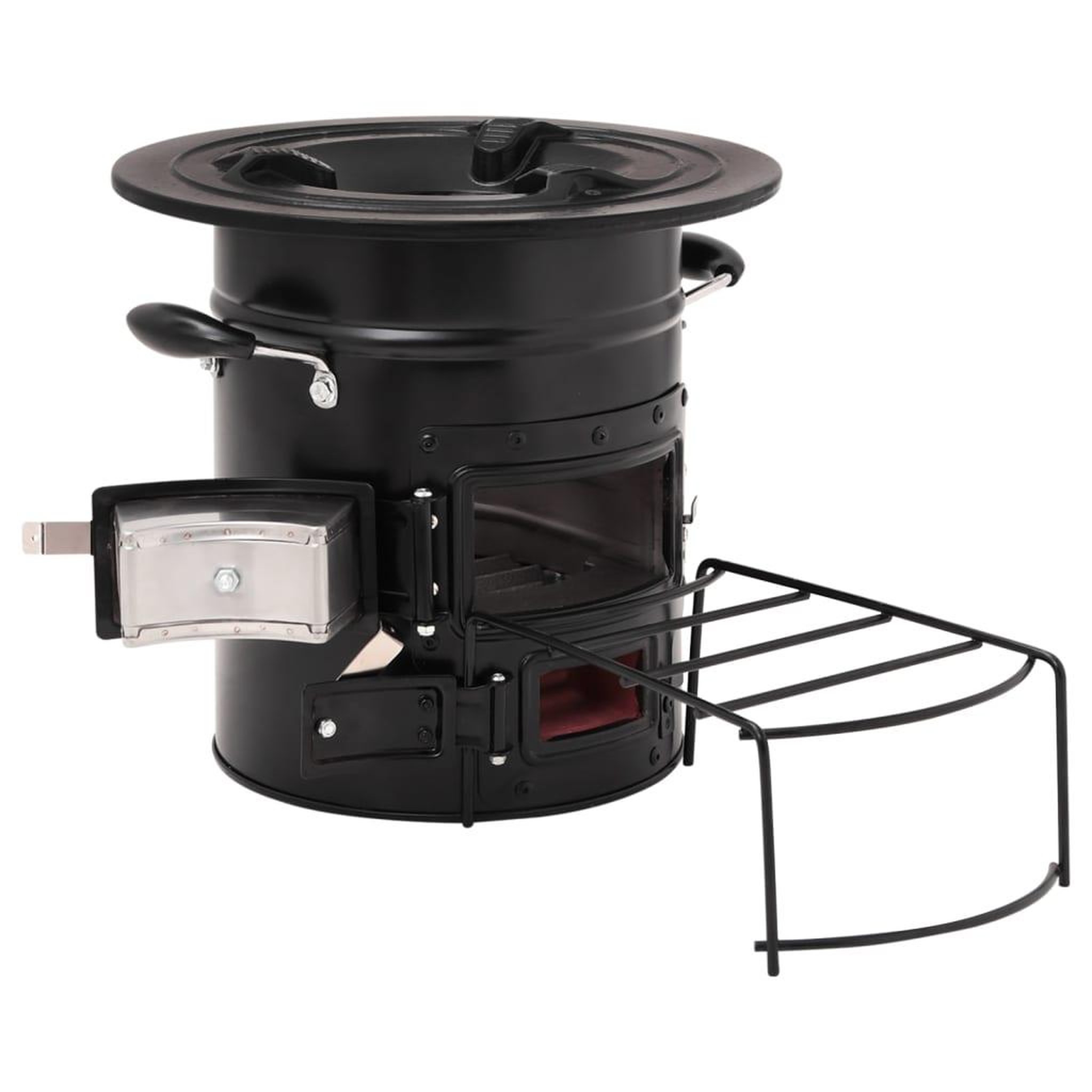 Voir la diapositive 2 : VIDAXL Poele a bois de camping Noir 50x33,5x30,5 cm Acier