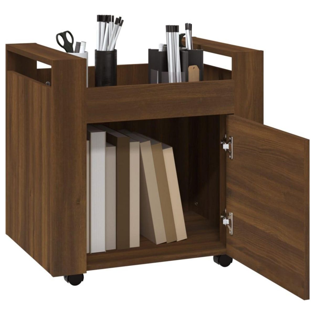 VIDAXL Chariot de bureau Chene marron 60x45x60 cm Bois d'ingenierie