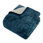 ATMOSPHERA Plaid Sherpa en Flanelle  Lyno  130x170cm Bleu