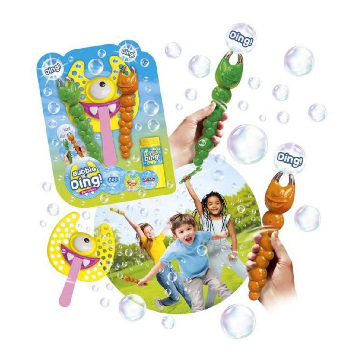 LANSAY Jeu bulles de savon - LANSAY - 25640 - Bulles Party - Bubble Ding Duo Electronic