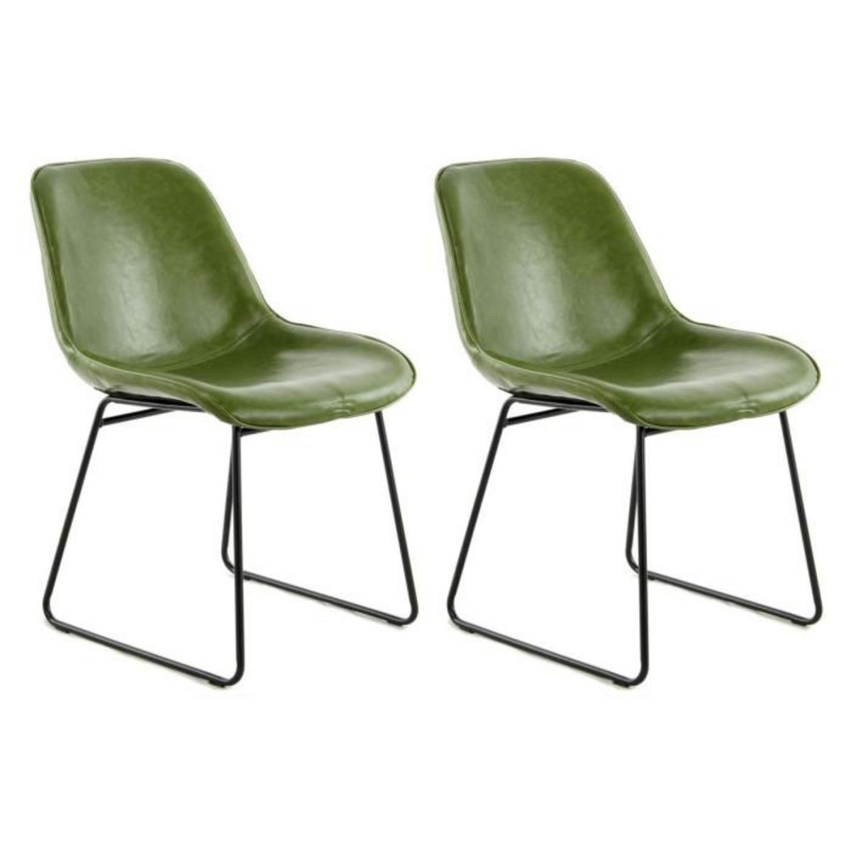 Paris Prix Lot de 2 Chaises Design  Cora  81cm Vert