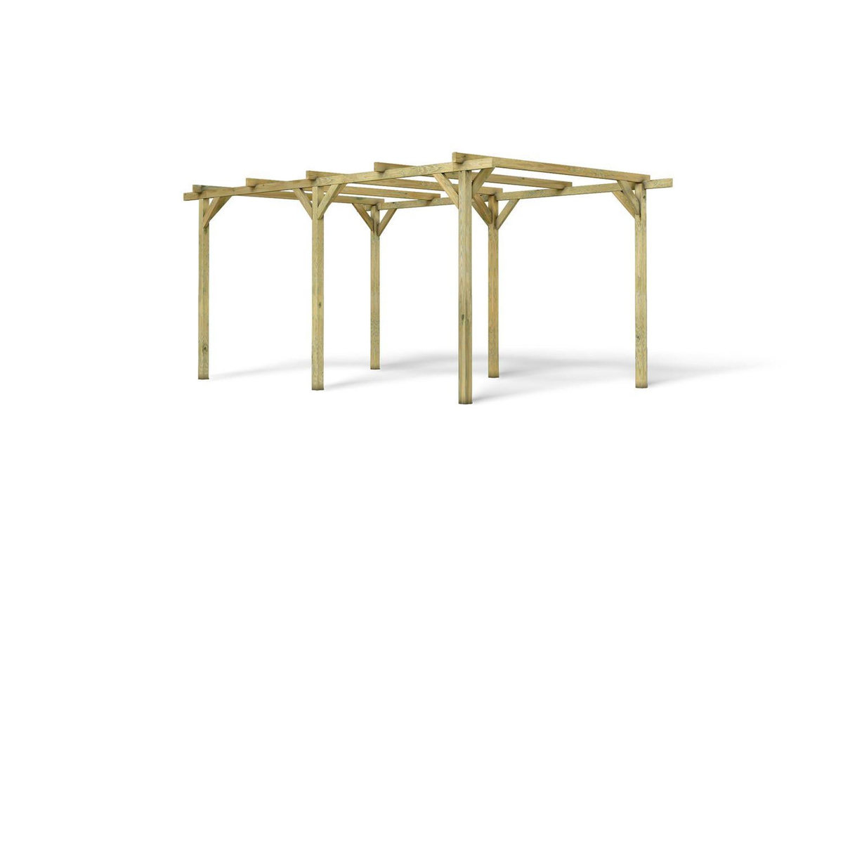 Forest Style Carport toit plat - Bois traité autoclave - 15,8m² - HENRI