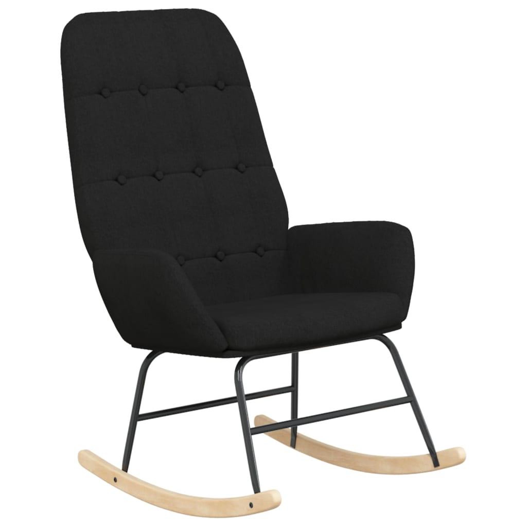 Voir la diapositive 4 : VIDAXL Chaise a bascule avec repose-pied noir tissu