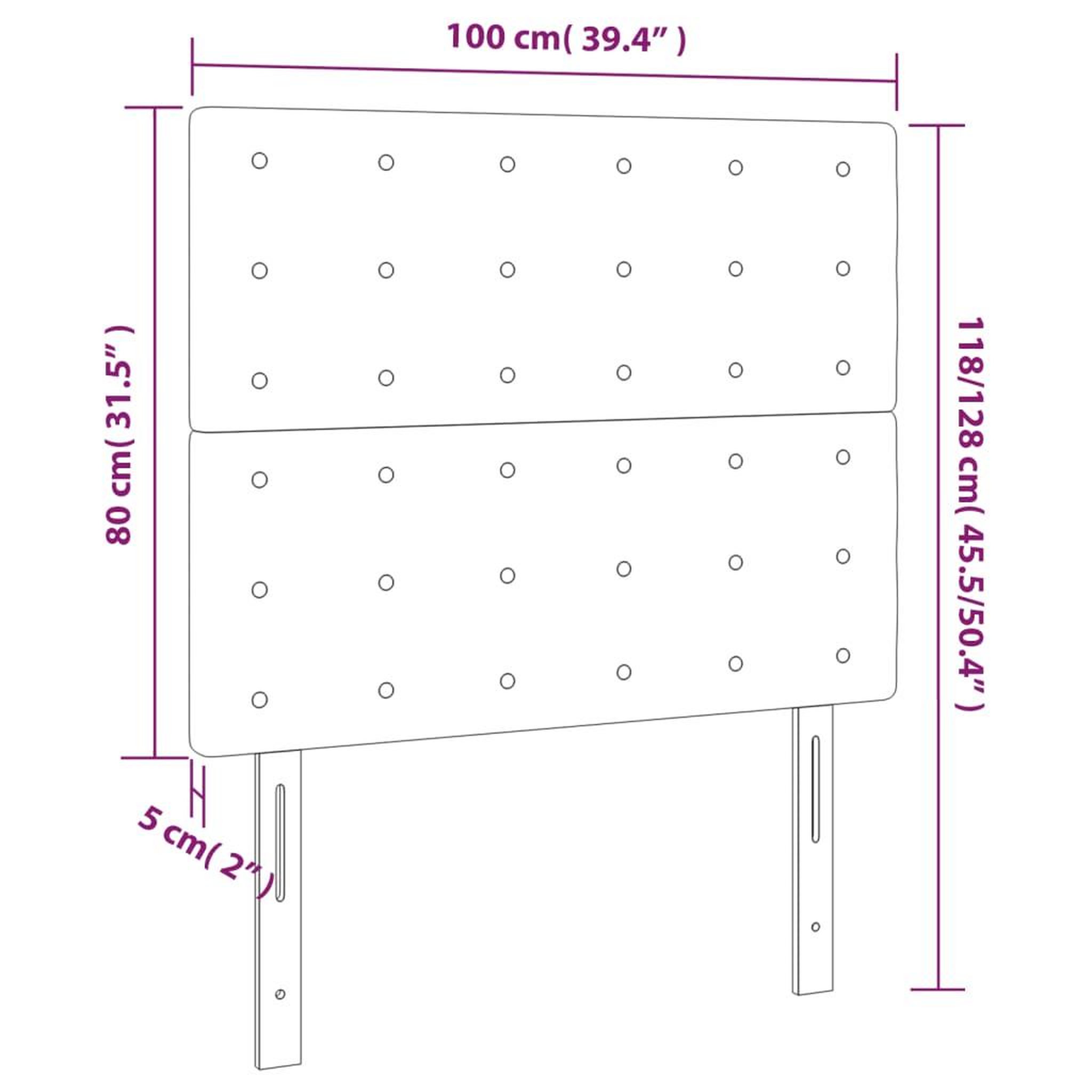 Voir la diapositive 6 : VIDAXL Tetes de lit 2 pcs Gris clair 100x5x78/88 cm Tissu