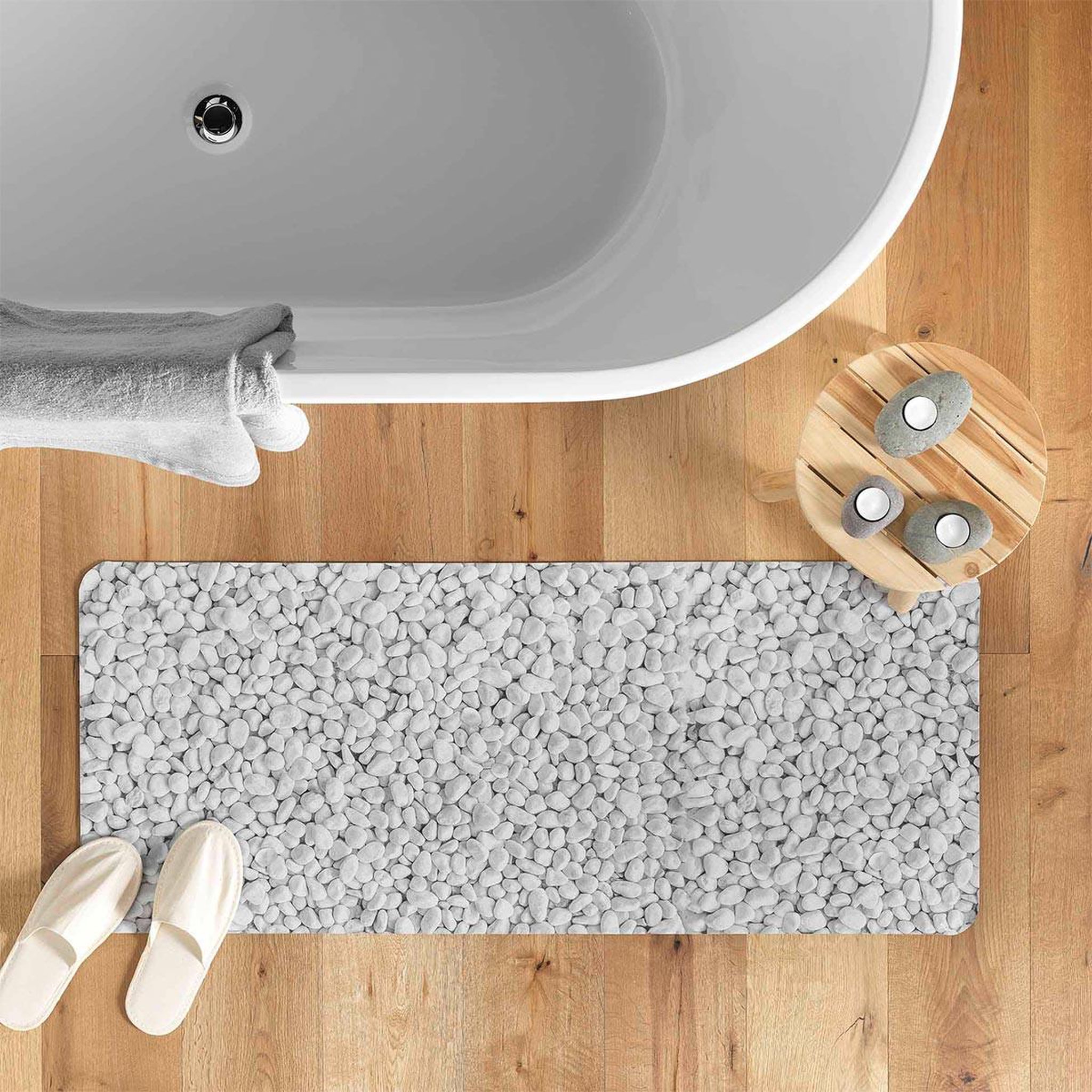 Voir la diapositive 5 : Douceur d'Intérieur Tapis de bain imprimé  leandra  50x120cm gris