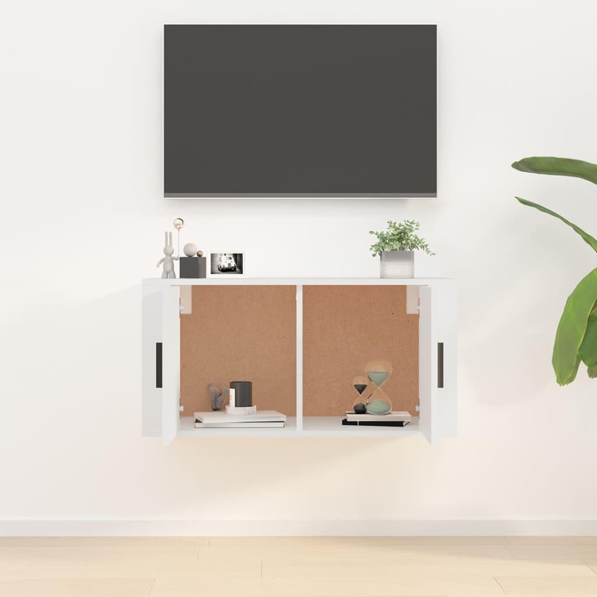 Voir la diapositive 3 : VIDAXL Meuble TV mural Blanc 80x34,5x40 cm