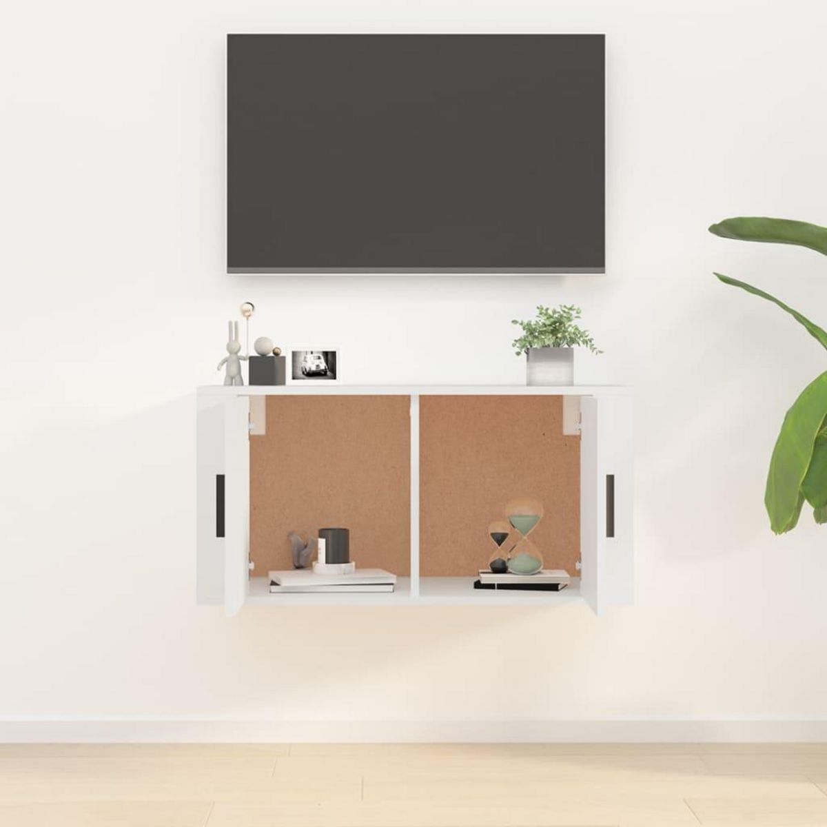 VIDAXL Meuble TV mural Blanc 80x34,5x40 cm