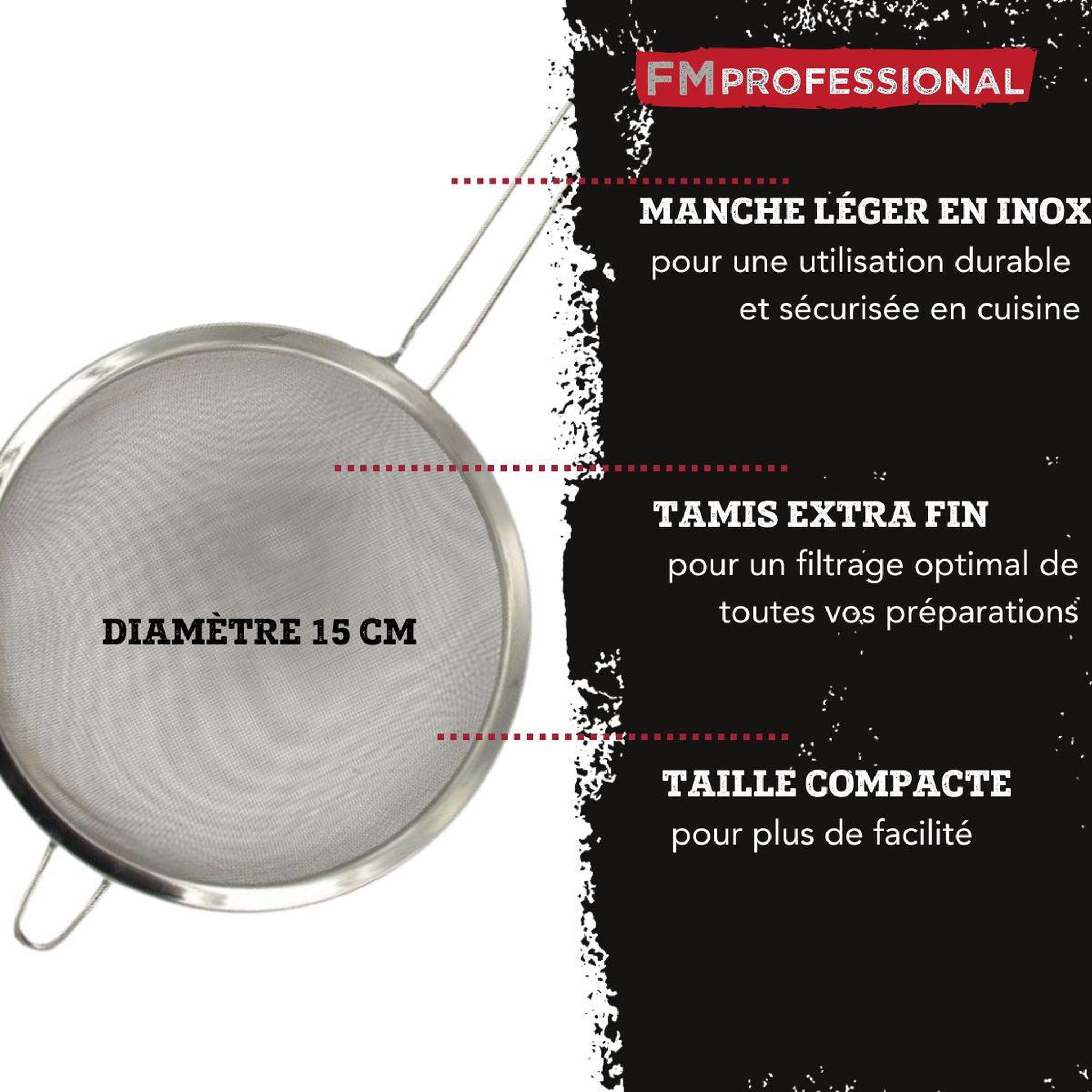 Voir la diapositive 2 : FM PROFESSIONAL Ensemble de 2 passoires inox 15 cm fm professional