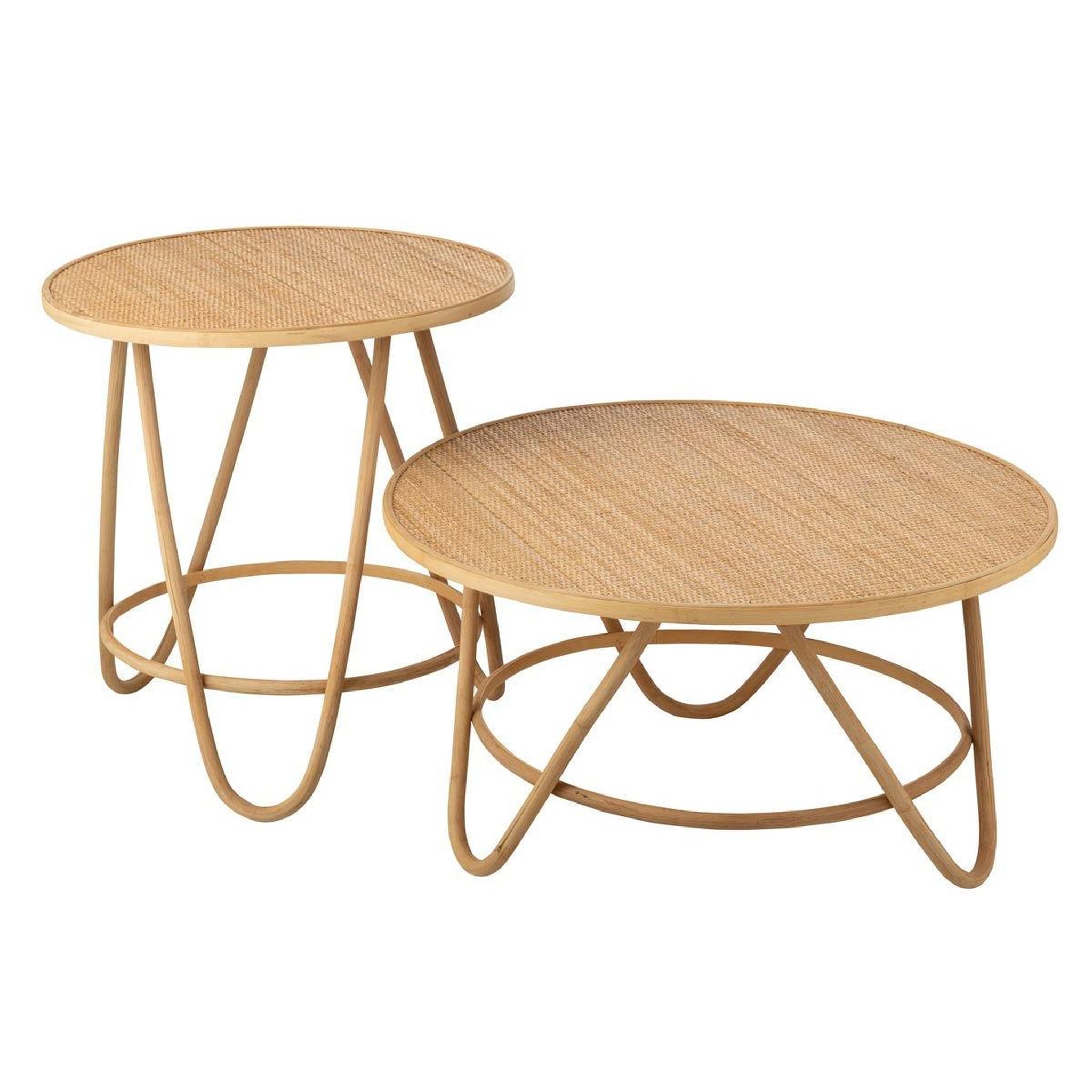 Voir la diapositive 4 : J-LINE Table basse en rotin  balia  60cm naturel