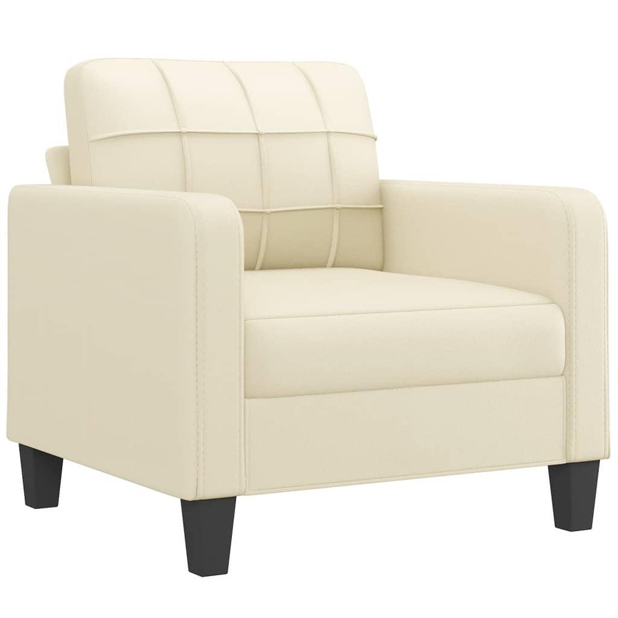 Voir la diapositive 3 : VIDAXL Ensemble de canapes 4 pcs avec coussins Creme Similicuir