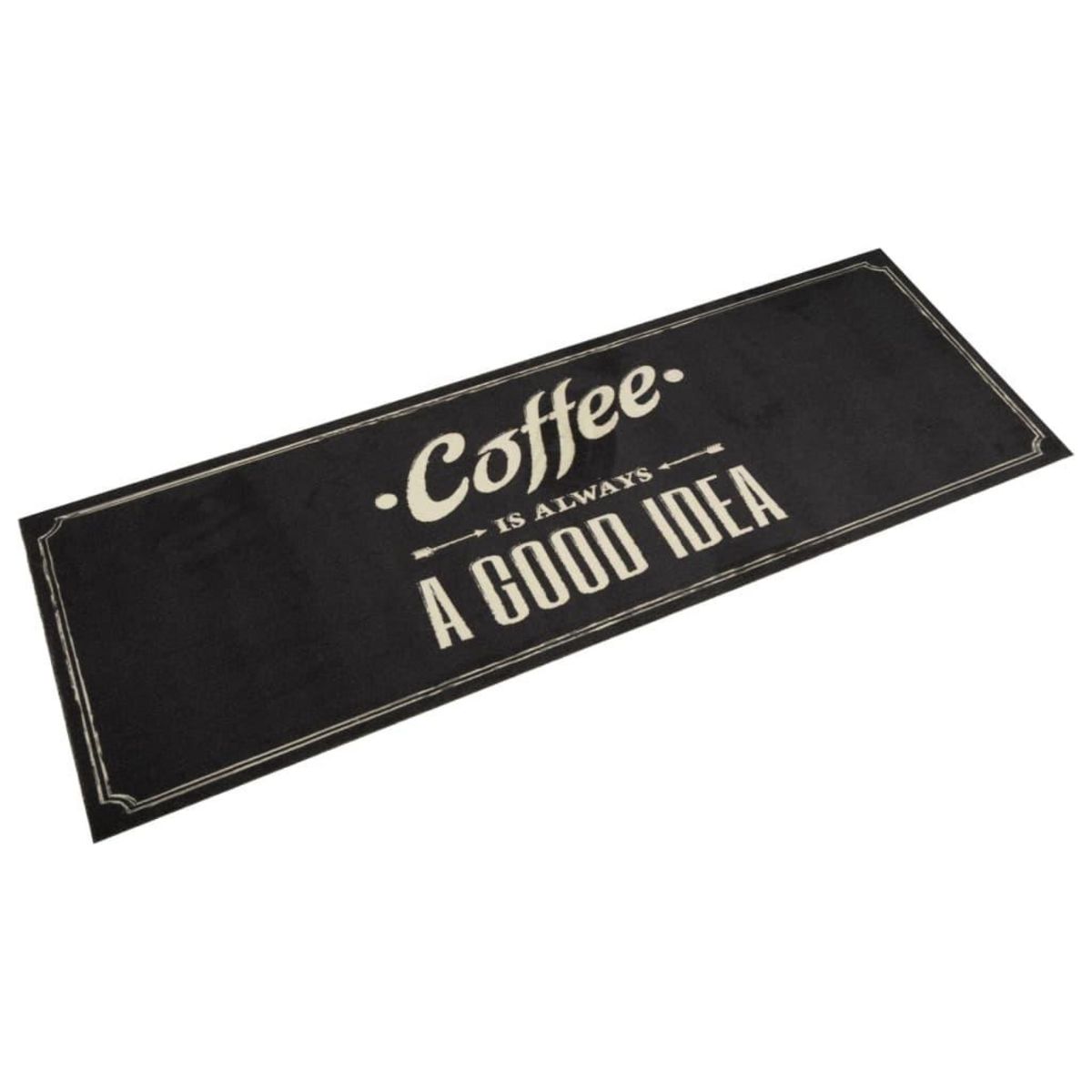 VIDAXL Tapis de cuisine lavable texte Coffee 60x180 cm velours