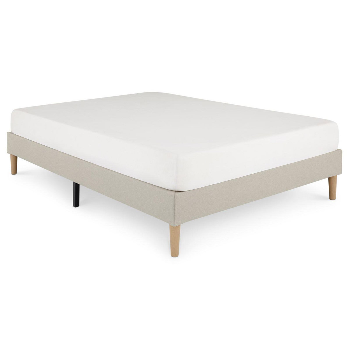 IDIMEX Sommier tapissier BREST 160 x 200 cm revêtement tissu