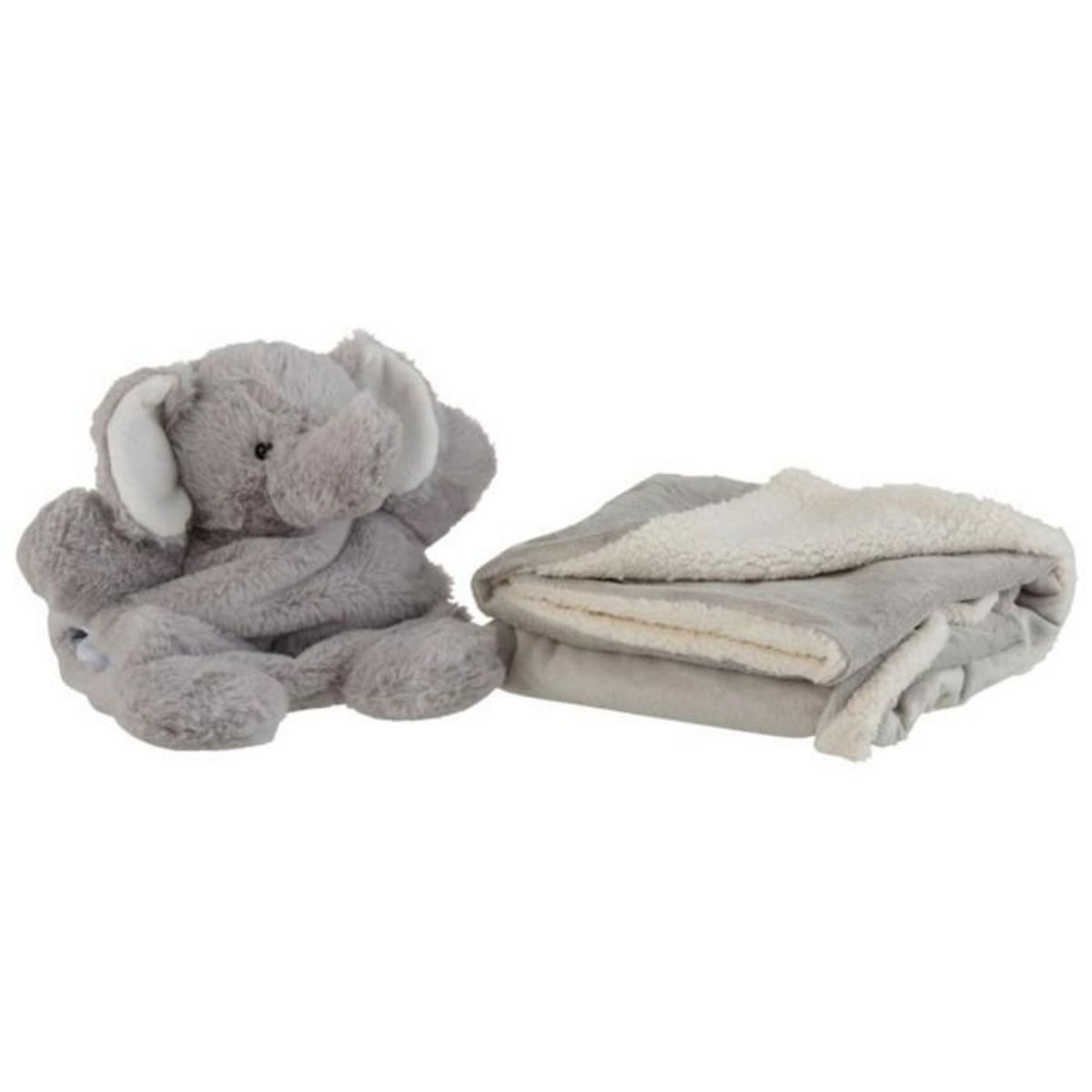 Paris Prix Peluche & Couverture Enfant  Eléphant  24cm Gris