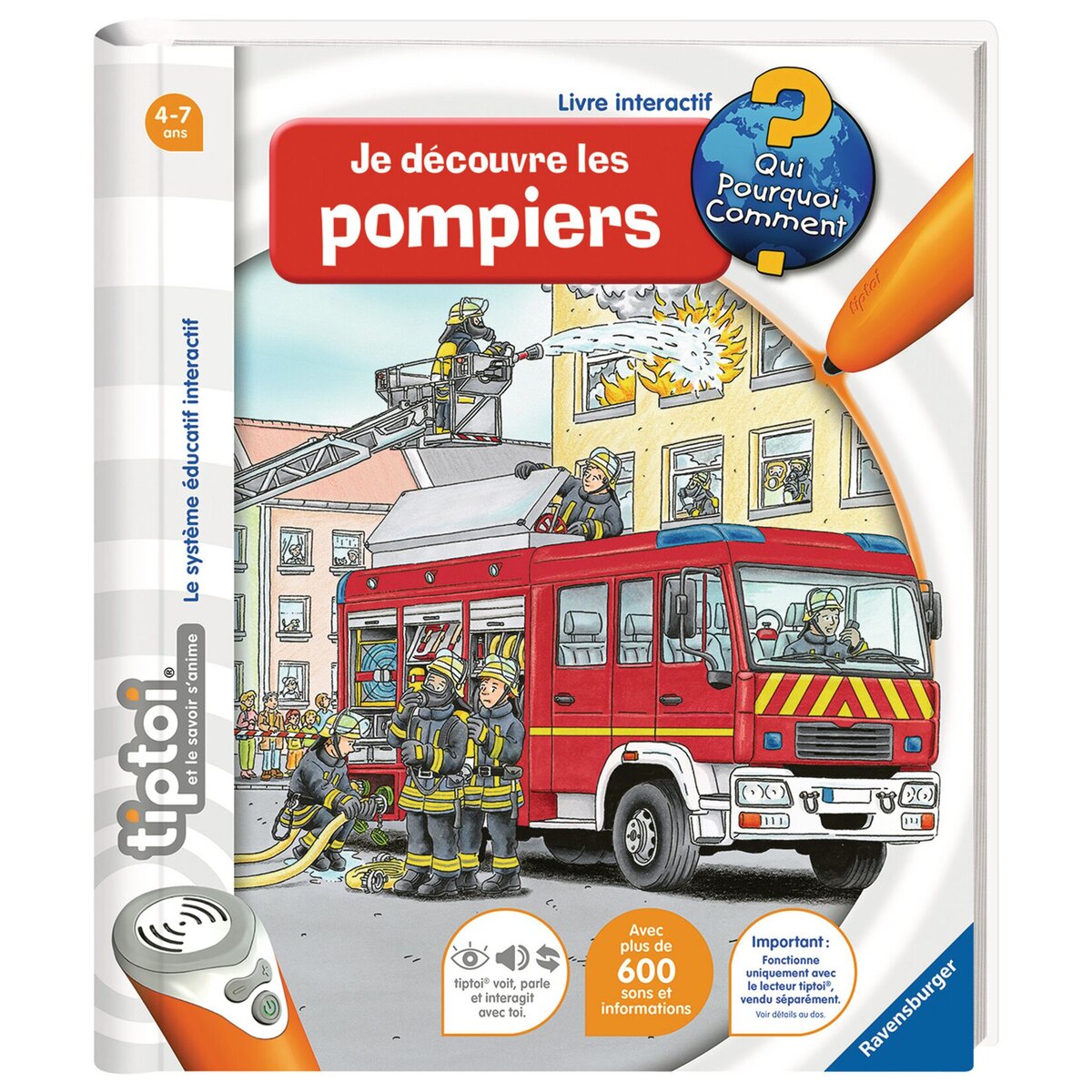 RAVENSBURGER Tiptoi - Livre interactif Je découvre les pompiers