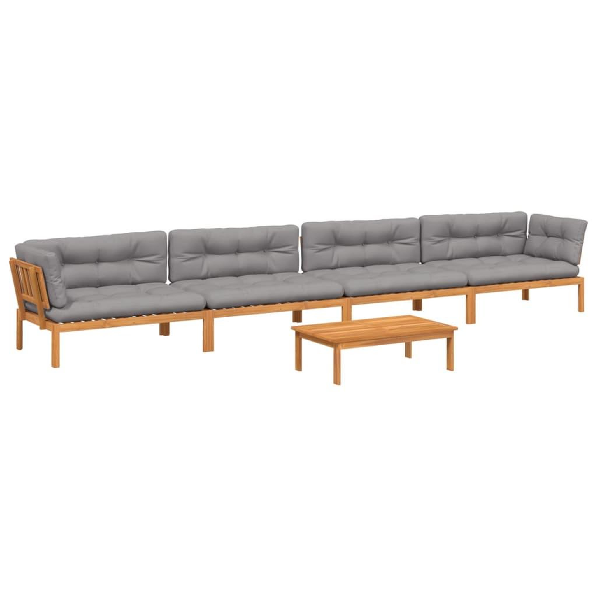 Voir la diapositive 2 : VIDAXL Salon palette de jardin avec coussins 5pcs bois d'acacia massif