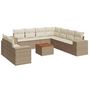 Voir la diapositive 2 : VIDAXL Salon de jardin avec coussins 10 pcs beige resine tressee