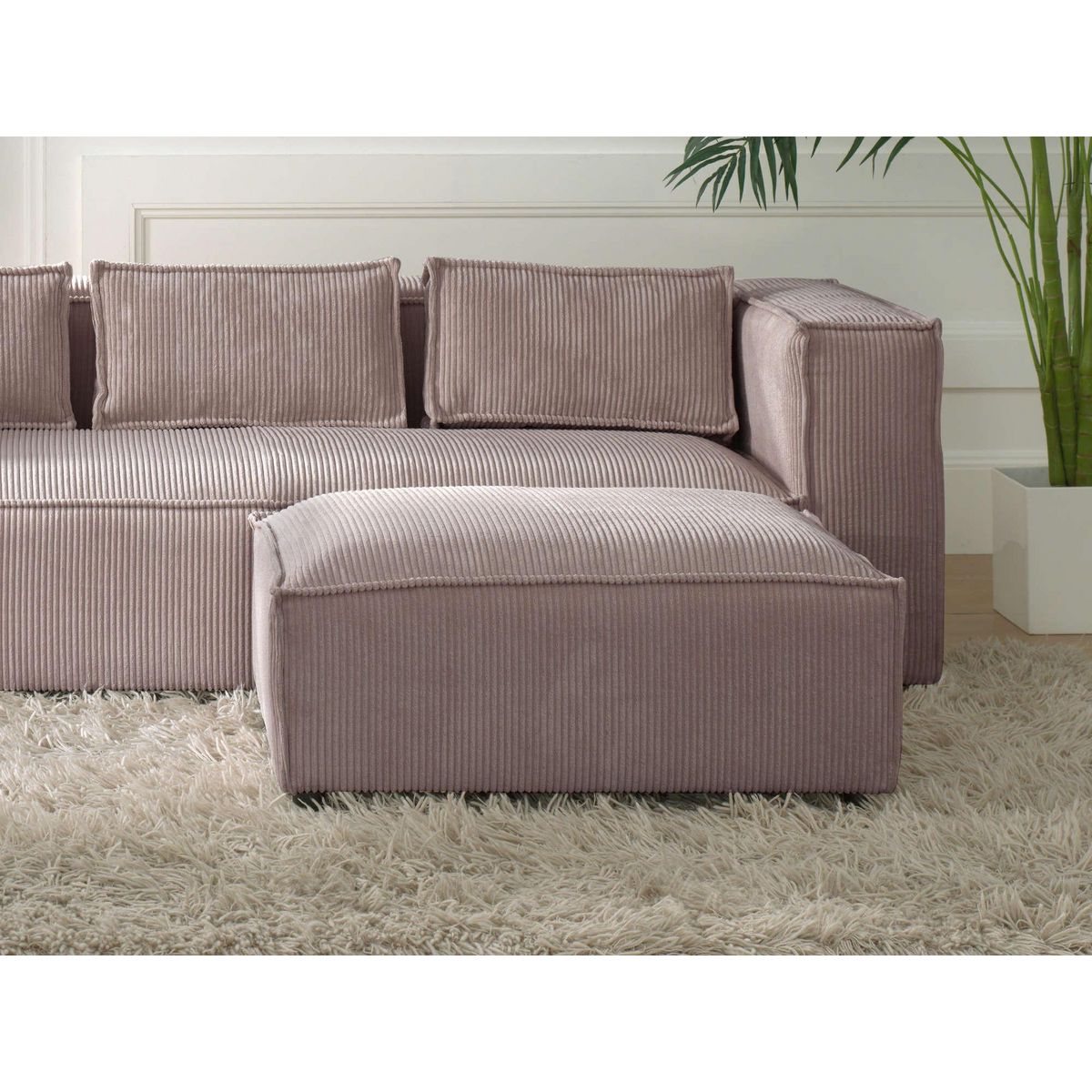 LISA DESIGN Stella - pouf en velours côtelé - style contemporain