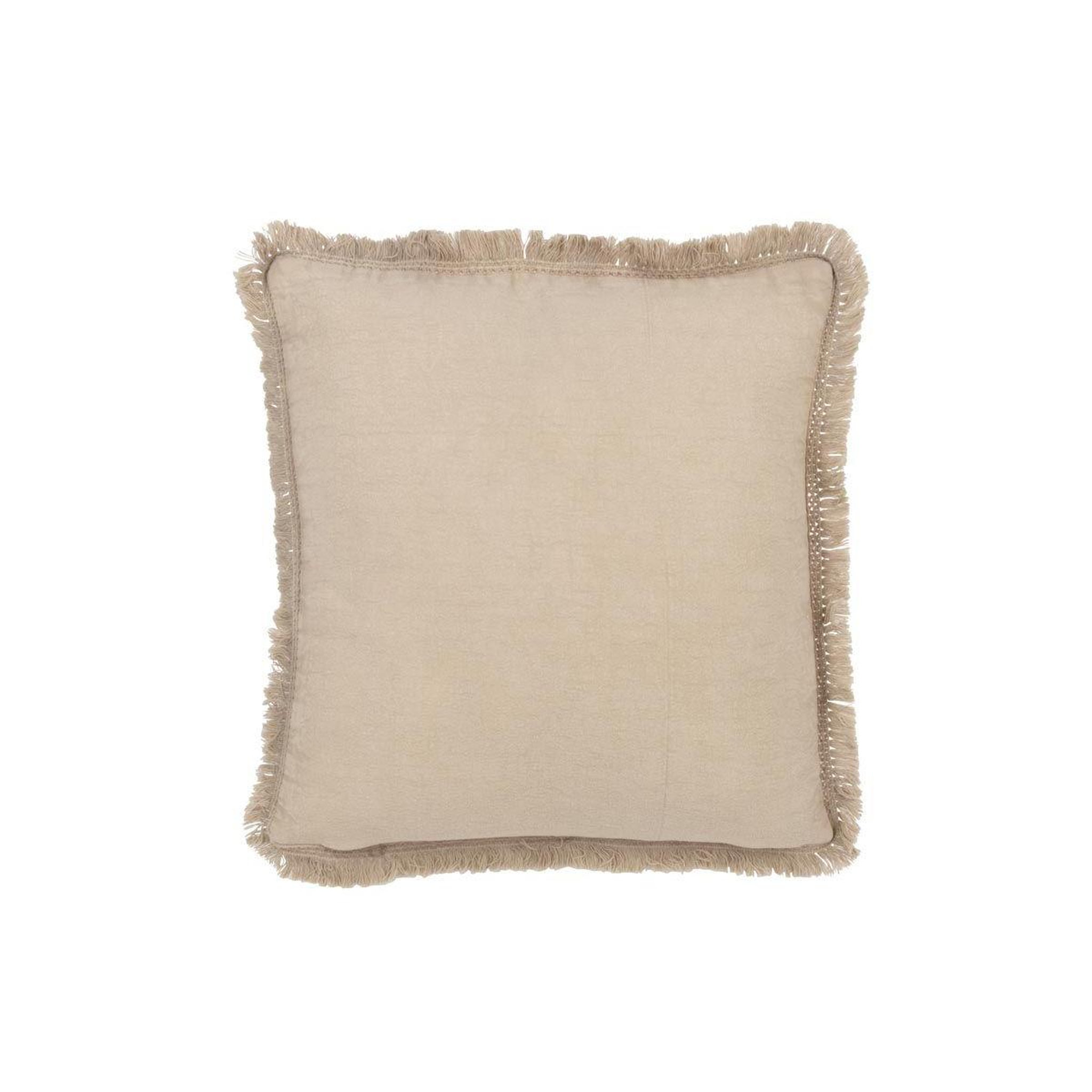 Voir la diapositive 2 : J-LINE Coussin brodé fleurs  puglia  52x52cm beige
