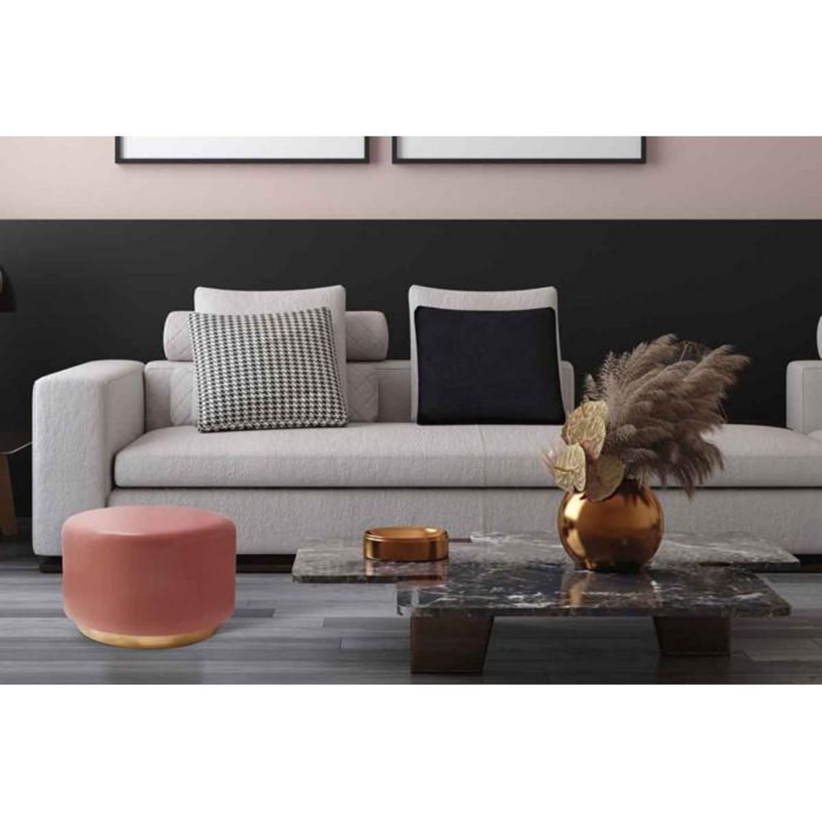 Paris Prix Tabouret Rond Design  Artisse  51cm Rose