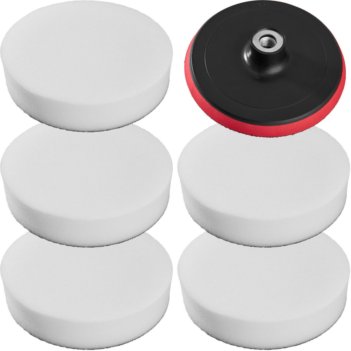 tectake Set d'éponges de polissage soft 5 éponges de polissage 180 mm blanc