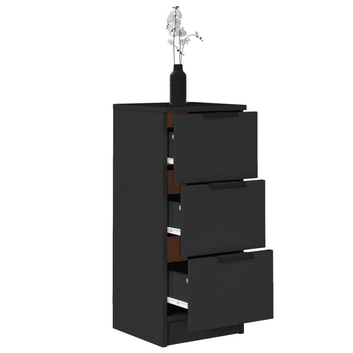 VIDAXL Buffets 2 pcs noir 30x30x70 cm bois d'ingenierie