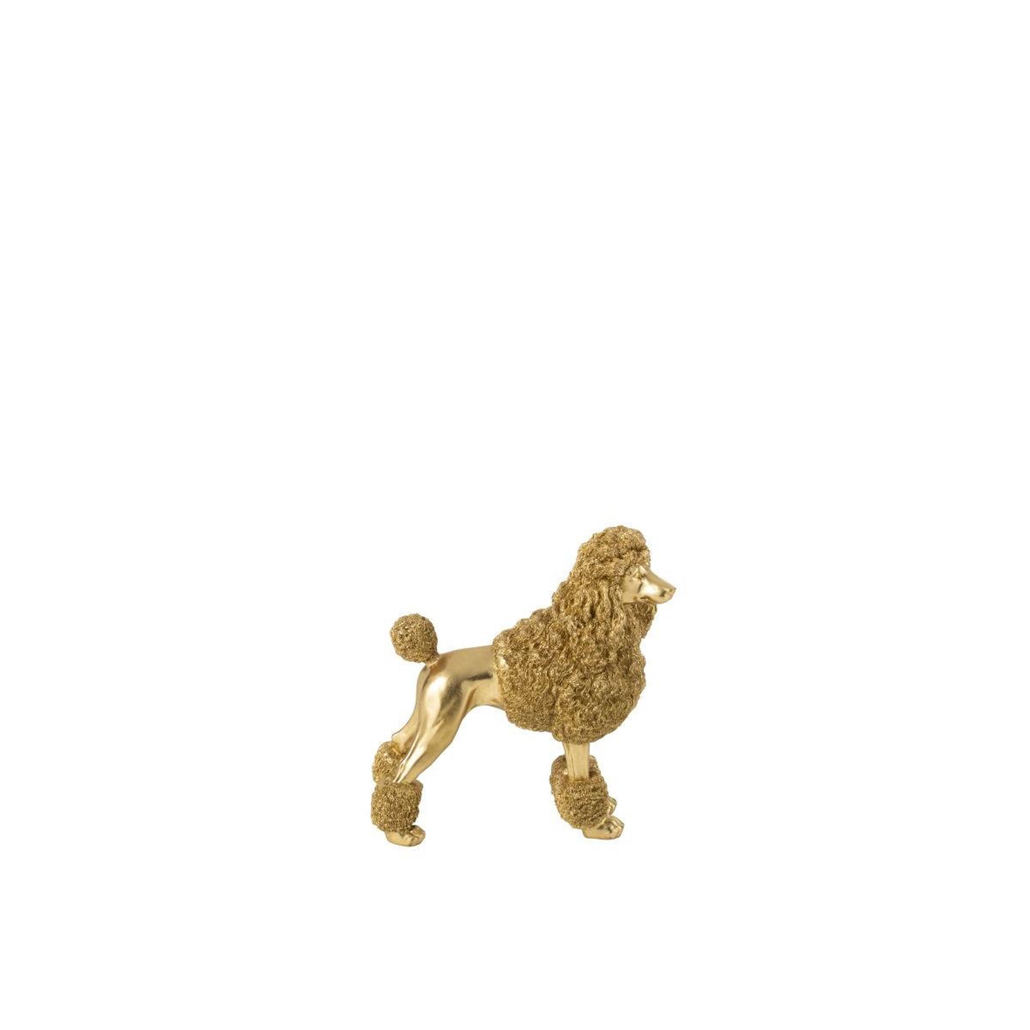 Voir la diapositive 2 : J-LINE Statuette caniche debout  trina  34cm doré