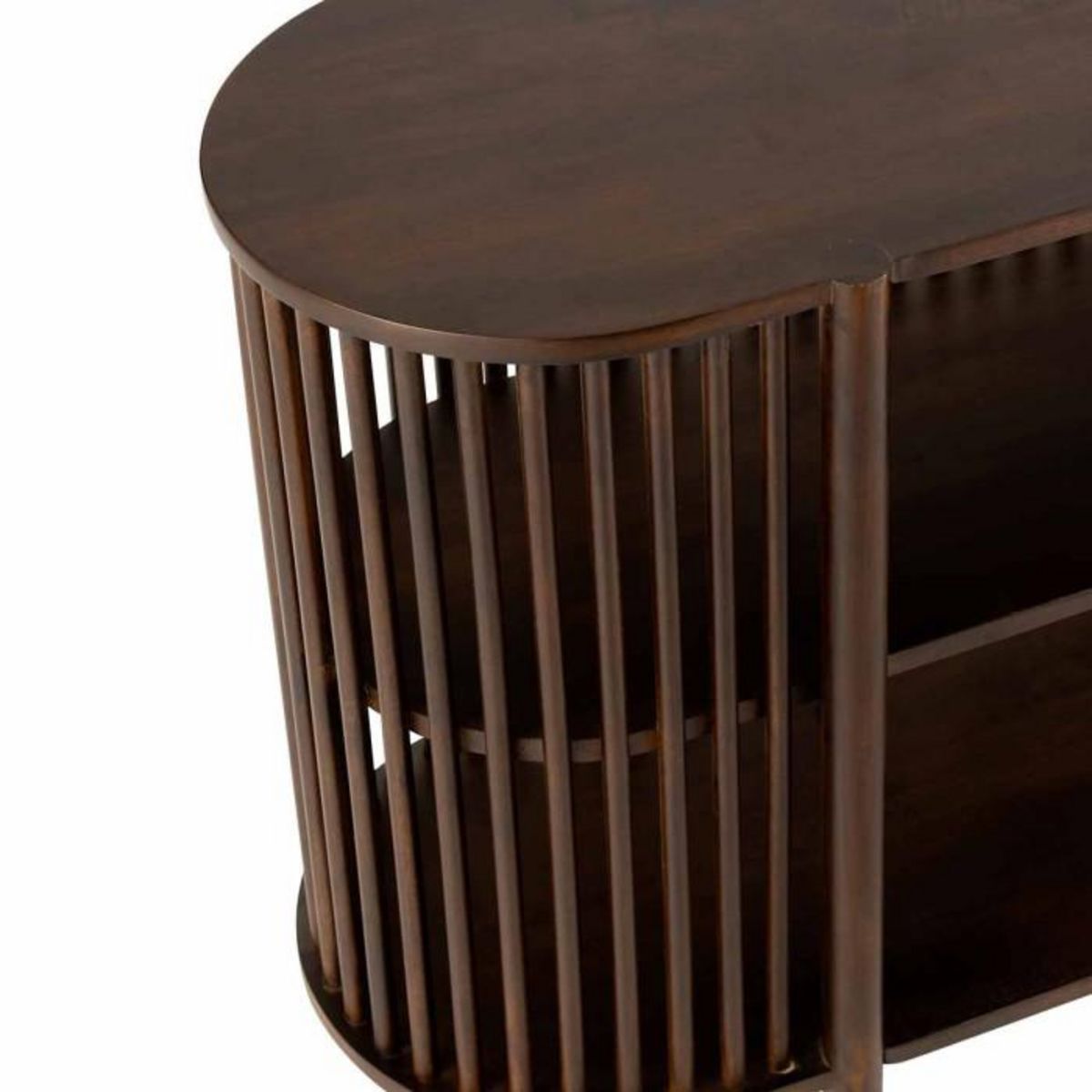 Paris Prix Console 2 Niveaux en Bois  Gavya  160cm Brun Foncé