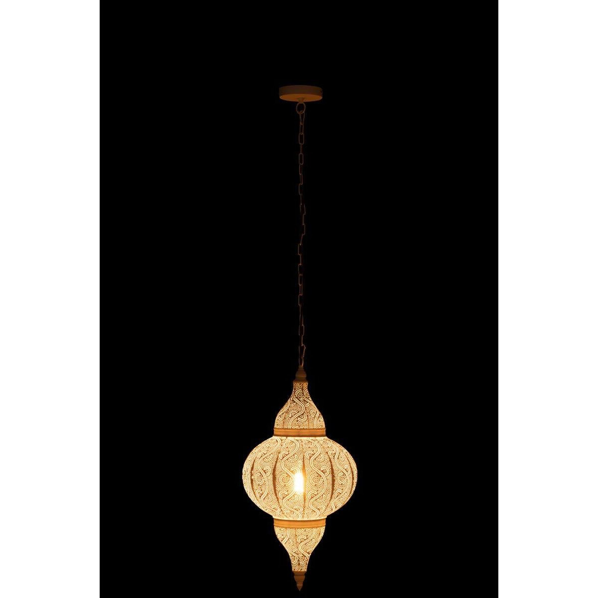 Voir la diapositive 3 : J-LINE Lampe suspension en métal  bore  65cm blanc