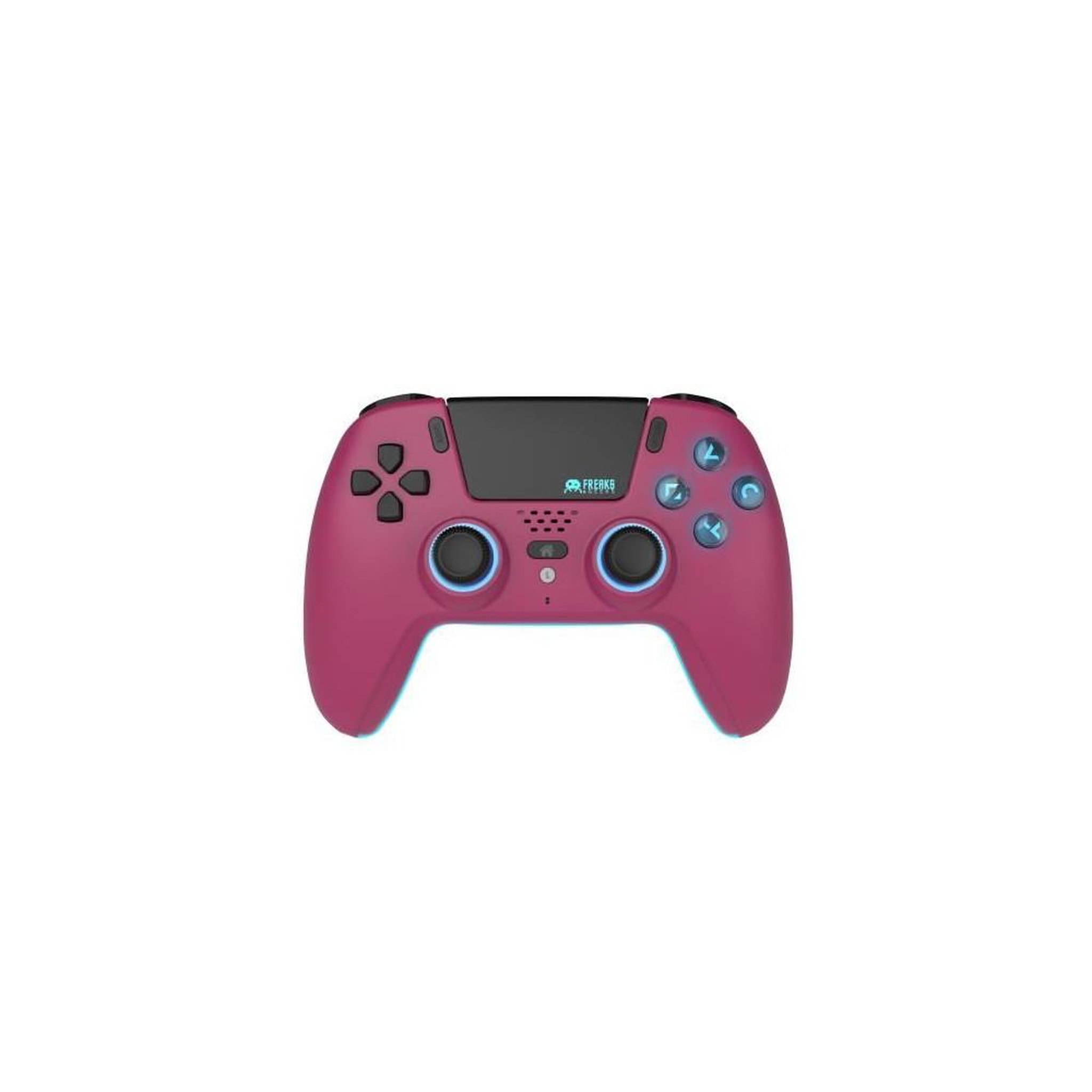 FREAKS AND GEEKS Manette sans fil bluetooth freaks and geeks pour ps5, ps5 slim, pc, android et ios, rouge cherry mat, led bleue