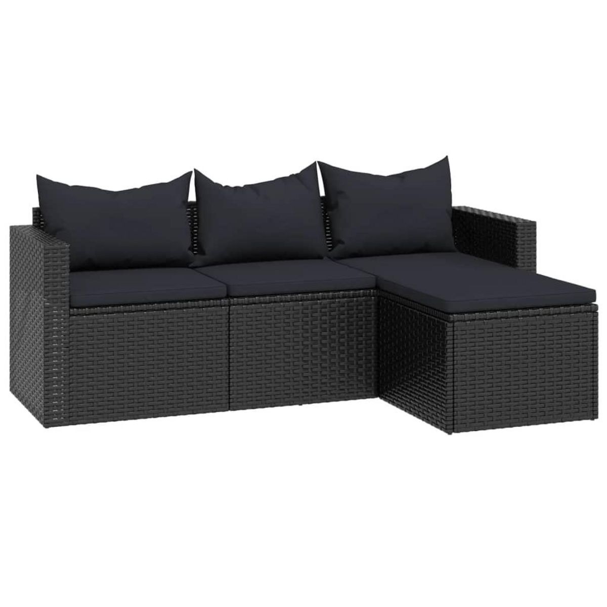 VIDAXL Salon de jardin Noir Resine tressee